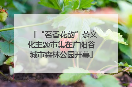 “茗香花韵”茶文化主题市集在广阳谷城市森林公园开幕